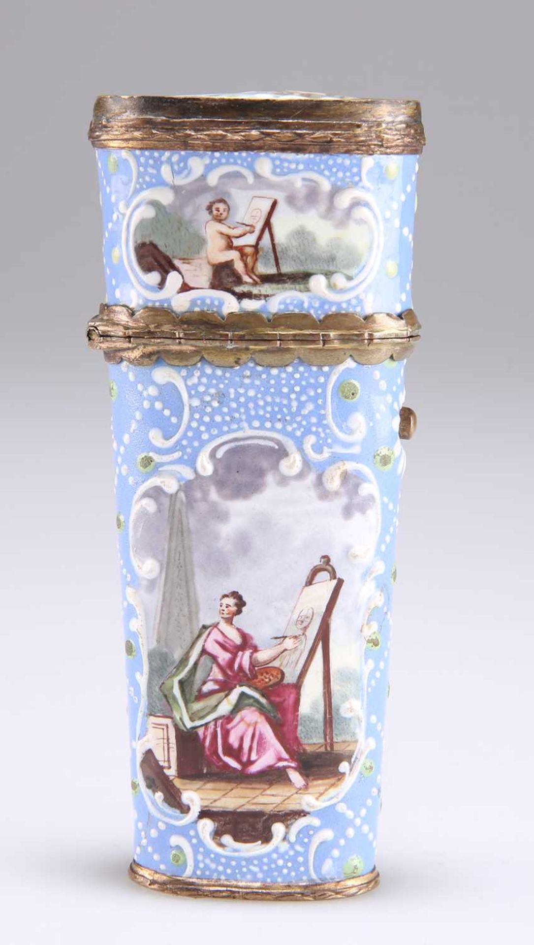 A BILSTON ENAMEL ETUI