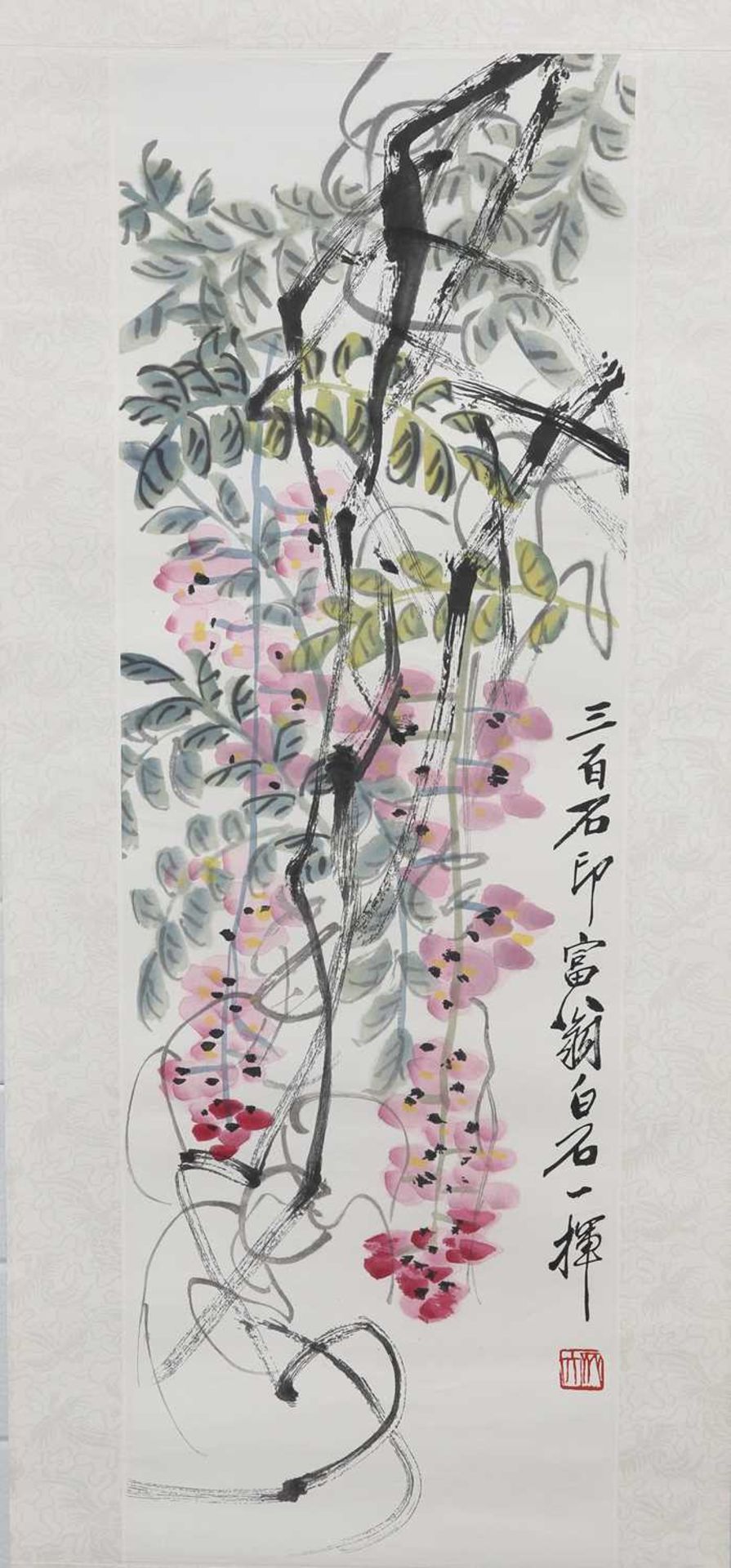 AFTER QI BAISHI (1864-1957) - A 20TH CENTURY CHINESE HANGING SCROLL PAINTING - Bild 2 aus 2