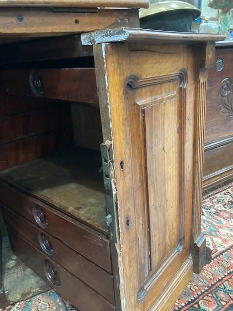 A VICTORIAN WALNUT 'WOOTON' DESK, BY T. SIMPSON & SON OF HALIFAX, CIRCA 1870 - Image 5 of 7