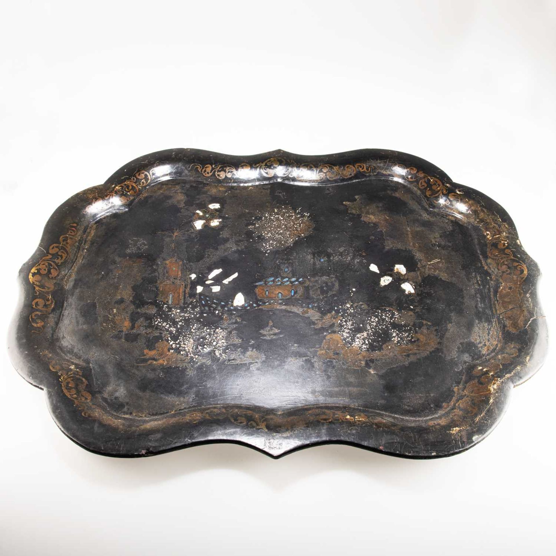 A VICTORIAN LARGE PAPIER-MÂCHÉ TRAY