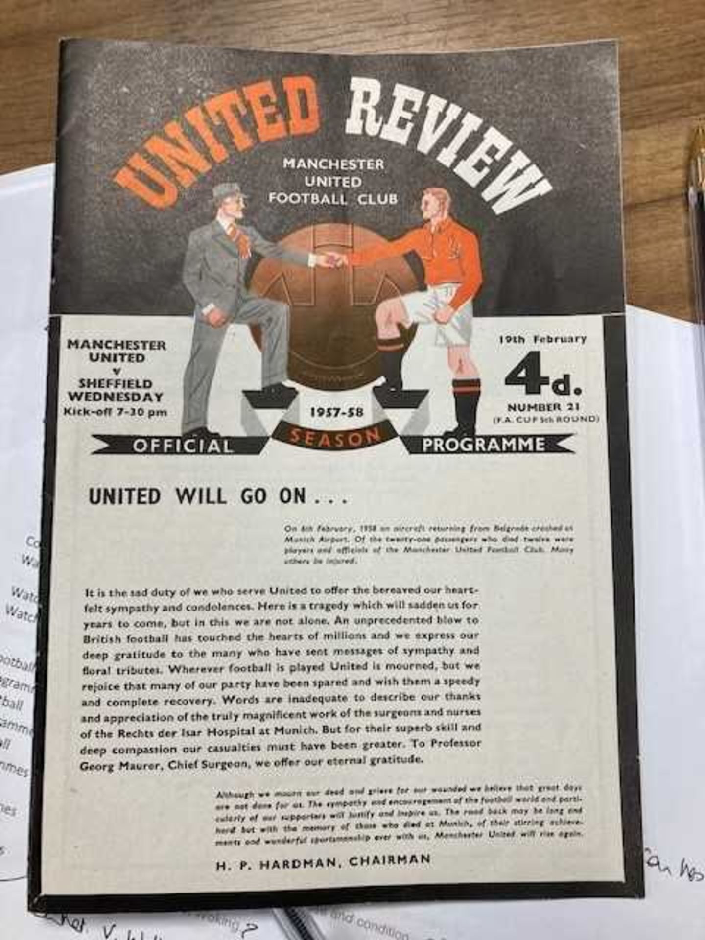 MANCHESTER UNITED 1957-58 FOOTBALL PROGRAMMES - Bild 5 aus 7