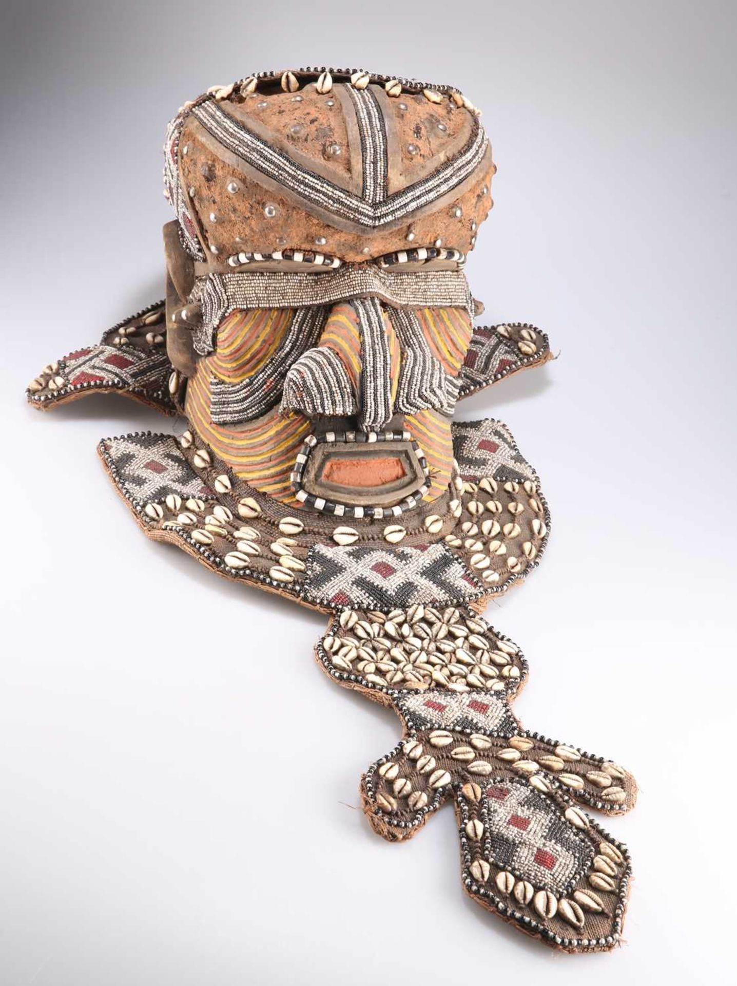 A KUBA BWOOM HELMET MASK (DEMOCRATIC REPUBLIC OF CONGO)