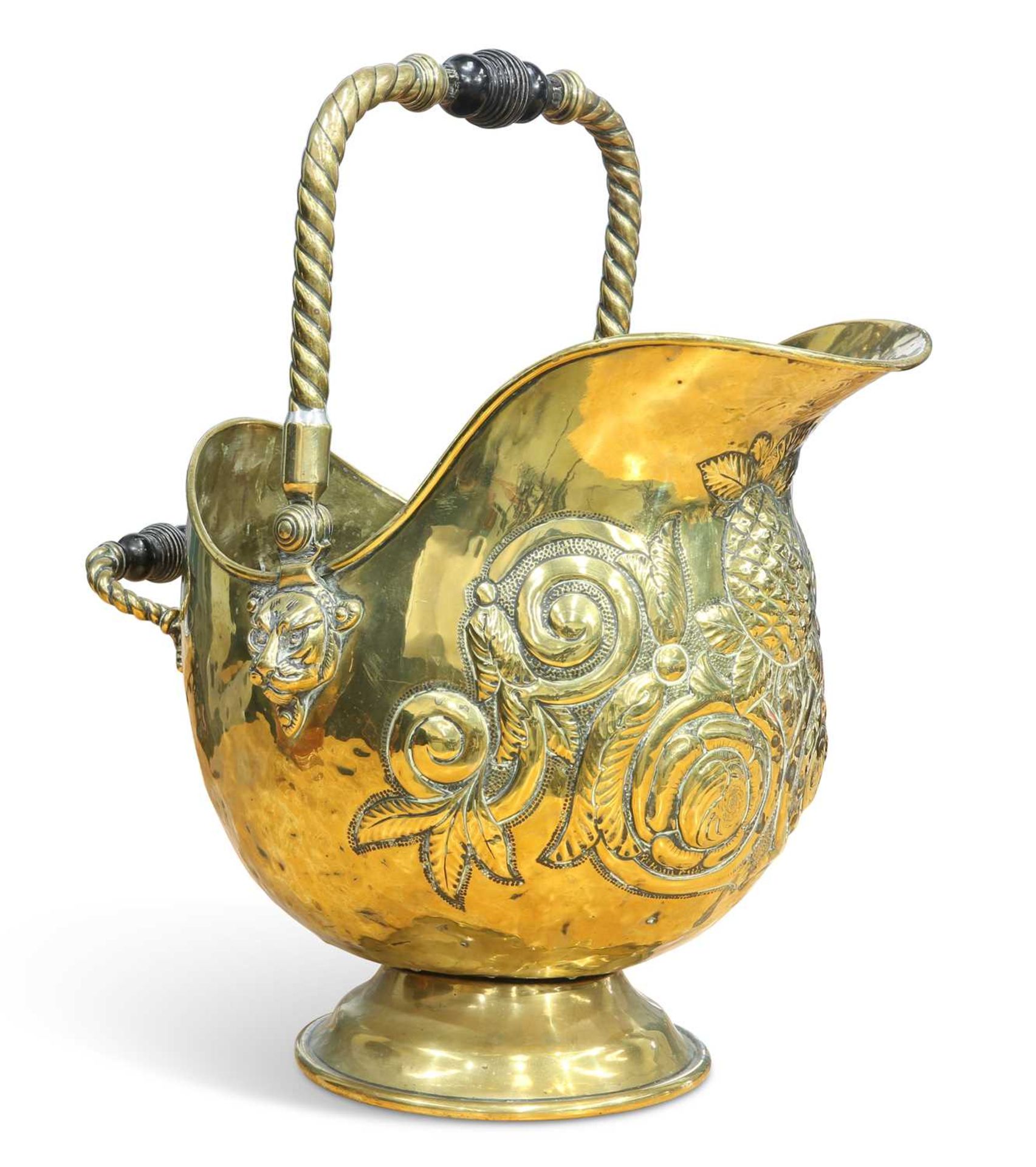 A 19TH CENTURY BRASS FIRE BUCKET