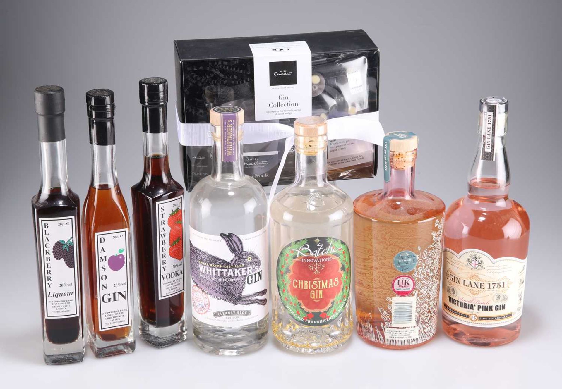 MIXED LOT OF GIN, FRUIT GIN, VODKA AND GIN BASED LIQUEURS, AND CHOCOLATES