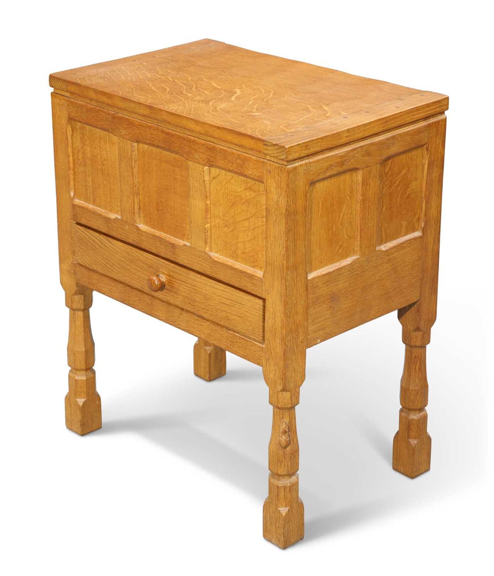 ROBERT THOMPSON OF KILBURN, A MOUSEMAN OAK WORKBOX