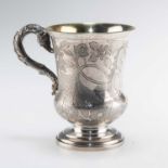 A COLONIAL INDIAN SILVER MUG