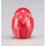 CARL FABERGÉ, A RHODONITE CARVING OF A BABY BIRD
