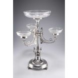 AN ORNATE EARLY 20TH CENTURY SILVER-PLATE CENTREPIECE