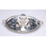 A VICTORIAN SILVER INKSTAND