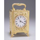 A LATE VICTORIAN SILVER-GILT CARRIAGE CLOCK