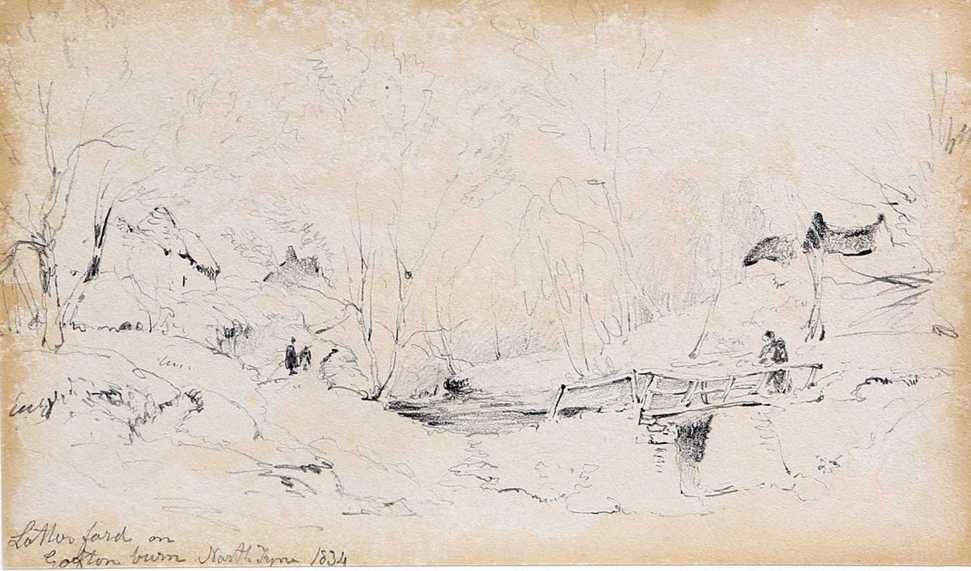 THOMAS MILES RICHARDSON JNR RWS (1813-1890) LATTERFORD ON GOFTON BURN