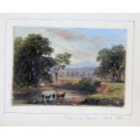 19TH CENTURY ENGLISH SCHOOL MINIATURE VIEW OF 'KOERNE', OR POSSIBLY 'ROME'