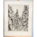ERIK WERENSKIOLD (NORWEGIAN 1885-1938) TREES COVERED IN SNOW