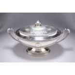 A GEORGE III SILVER SOUP TUREEN AND COVER