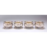 A FINE SET OF FOUR WILLIAM IV SILVER SALTS