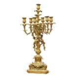 A FRENCH ORMOLU SEVEN-LIGHT CANDELABRA, 19TH CENTURY