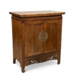 A CHINESE ELM TWO-DOOR CABINET, 20TH CENTURY