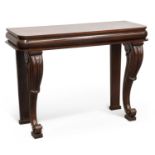 A GEORGE IV MAHOGANY CONSOLE TABLE