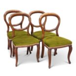 A SET OF FOUR VICTORIAN MAHOGANY BALLOON-BACK DINING CHAIRS