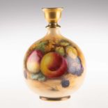 A ROYAL WORCESTER FRUIT PAINTED VASE