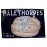 A LARGE ENAMEL SIGN, PALETHORPES' ROYAL CAMBRIDGE SAUSAGES, BY IMPERIAL ENAMEL COMPANY