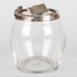 AN EDWARDIAN SILVER-PLATE MOUNTED BISCUIT BARREL