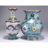 TWO CHINESE CLOISONNÉ VASES