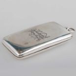 A GEORGE V SILVER SOVEREIGN AND CALLING CARD CASE COMBINATION