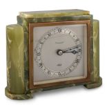 AN ELLIOTT "GREENWOOD" ONYX MANTEL CLOCK