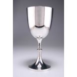 A LATE VICTORIAN LARGE SILVER GOBLET