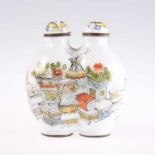 A CHINESE ENAMELLED DOUBLE SNUFF BOTTLE, LATE 19TH CENTURY