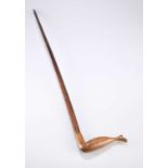 A VICTORIAN ROSEWOOD WALKING CANE