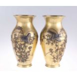 A PAIR OF JAPANESE BRONZE VASES, MEIJI PERIOD