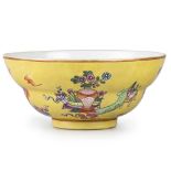 A CHINESE YELLOW-GROUND BOWL