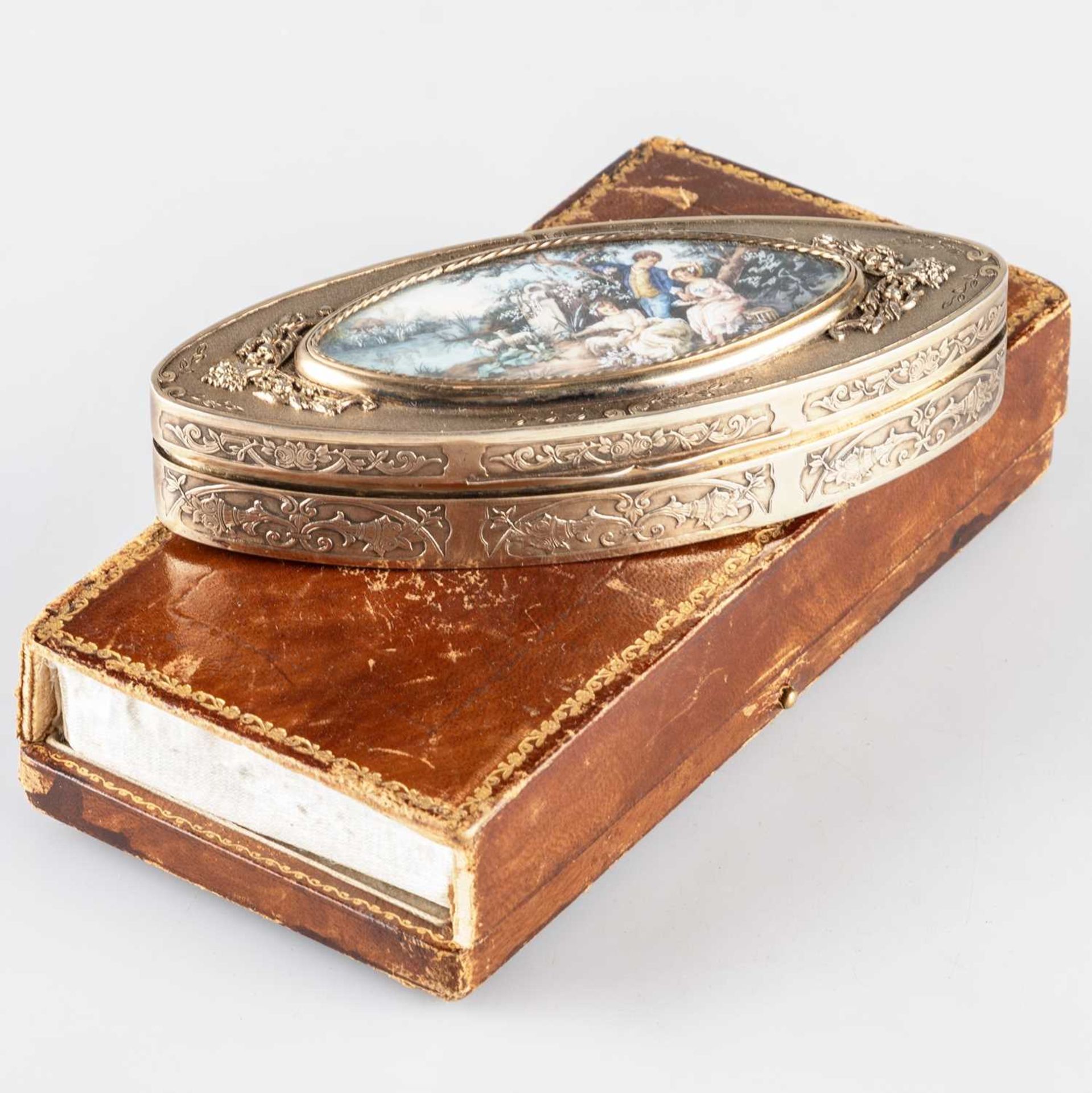 A FRENCH SILVER-GILT AND ENAMEL BOX