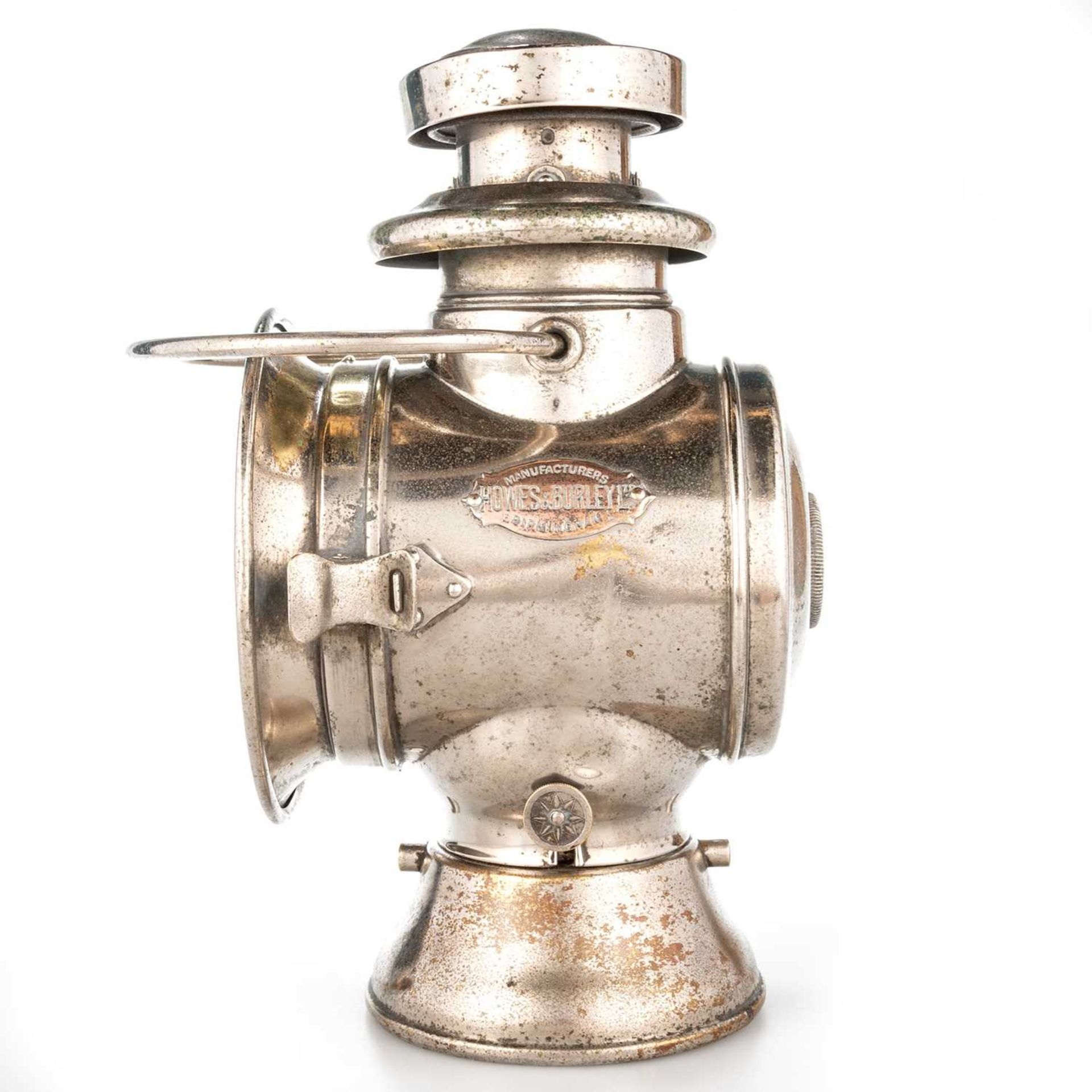 A HOWES & BURLEY LTD CHROMED OIL SIDE LAMP - Image 2 of 4