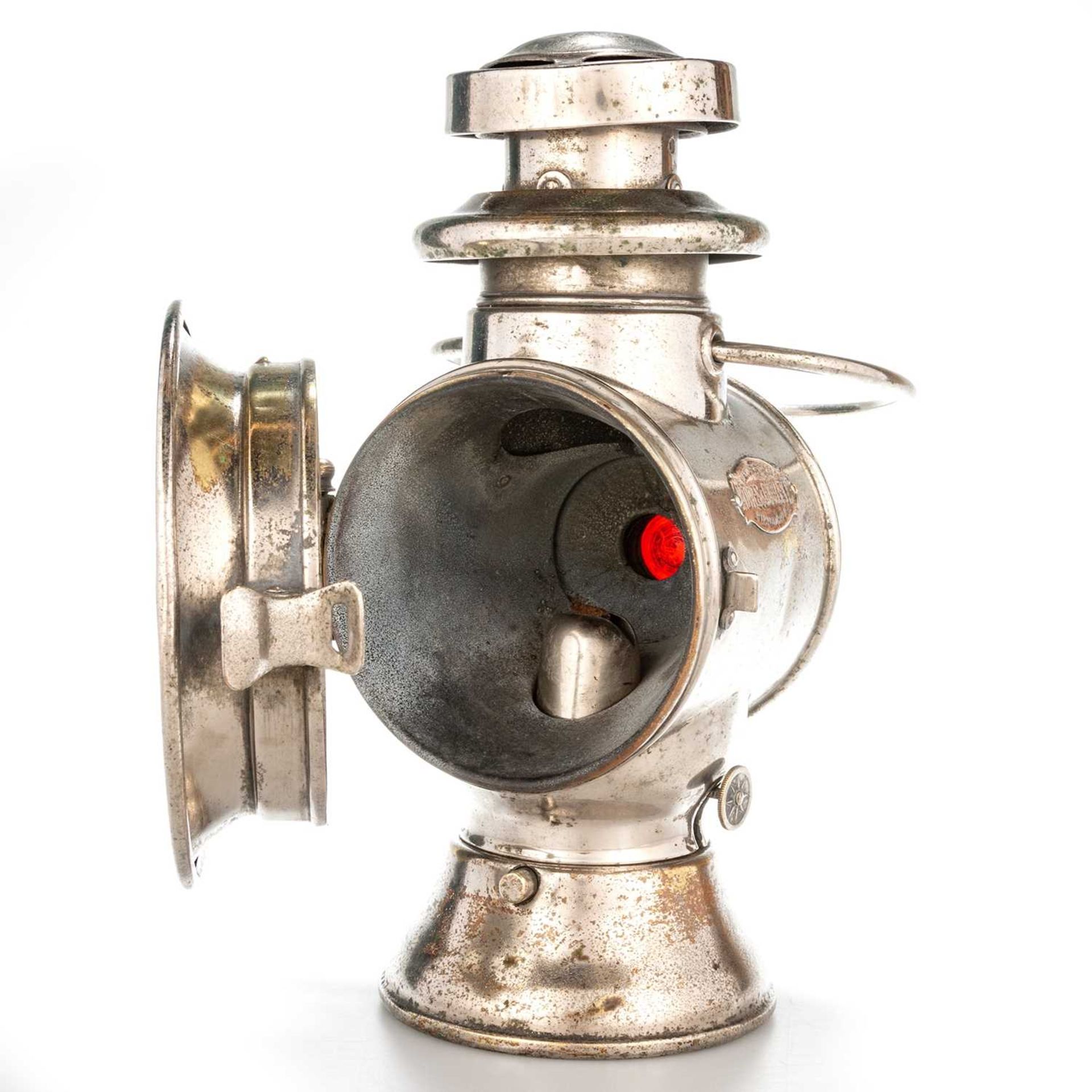 A HOWES & BURLEY LTD CHROMED OIL SIDE LAMP - Image 3 of 4
