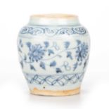 A CHINESE BLUE AND WHITE 'CHRYSANTHEMUM' JARLET, YUAN DYNASTY (1271-1368)
