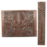 TWO CARVED OAK PANELS