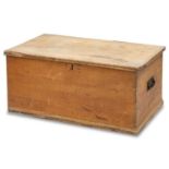 A VICTORIAN PINE BLANKET BOX