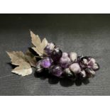 A BUNCH OF CARVED AMETHYST GRAPES