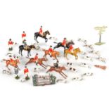 A GROUP OF BRITAINS LEAD HUNTING FIGURES