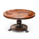 A 19TH CENTURY ROSEWOOD TILT-TOP BREAKFAST TABLE