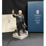 A PORCELAIN FIGURE OF WINSTON CHURCHILL, BY ASHMOR WORCESTER