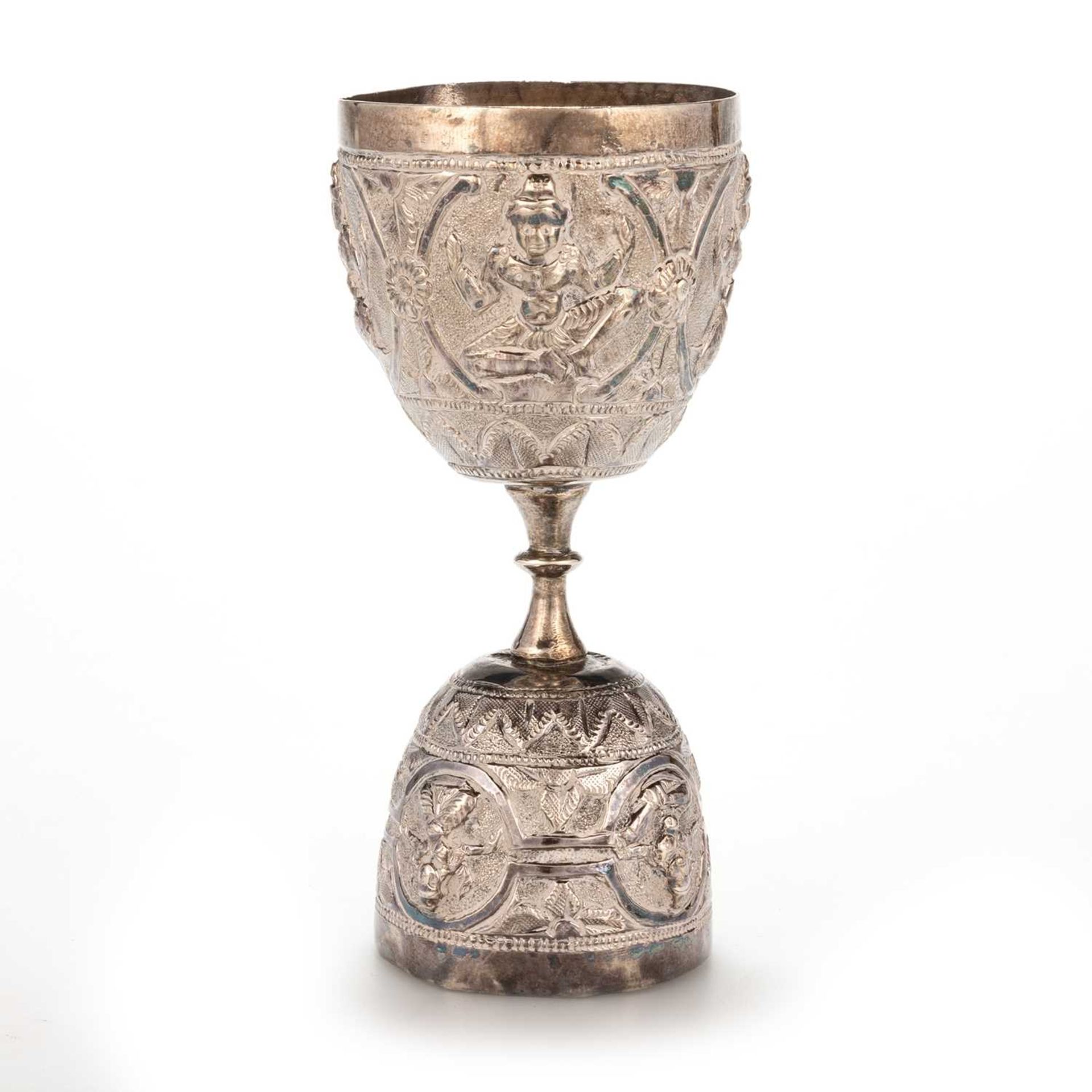 AN INDIAN SILVER DOUBLE-ENDED CUP - Image 2 of 2