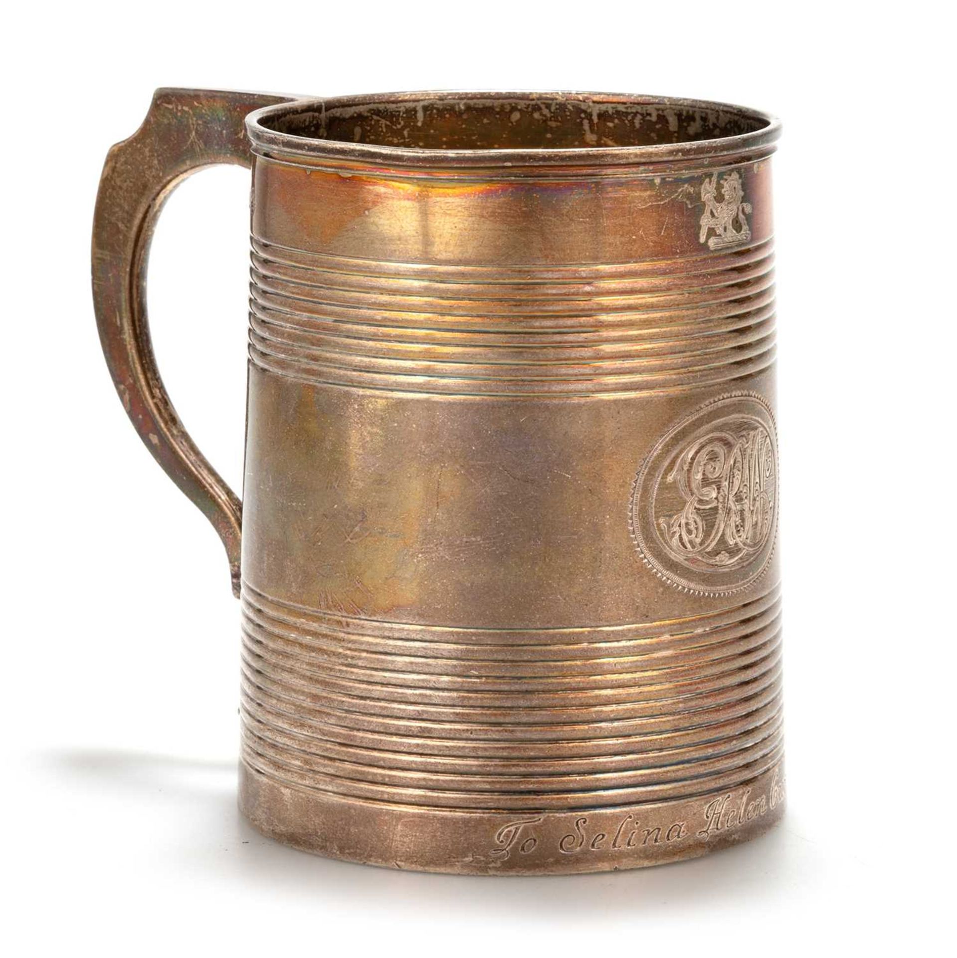 A GEORGE III SILVER MUG