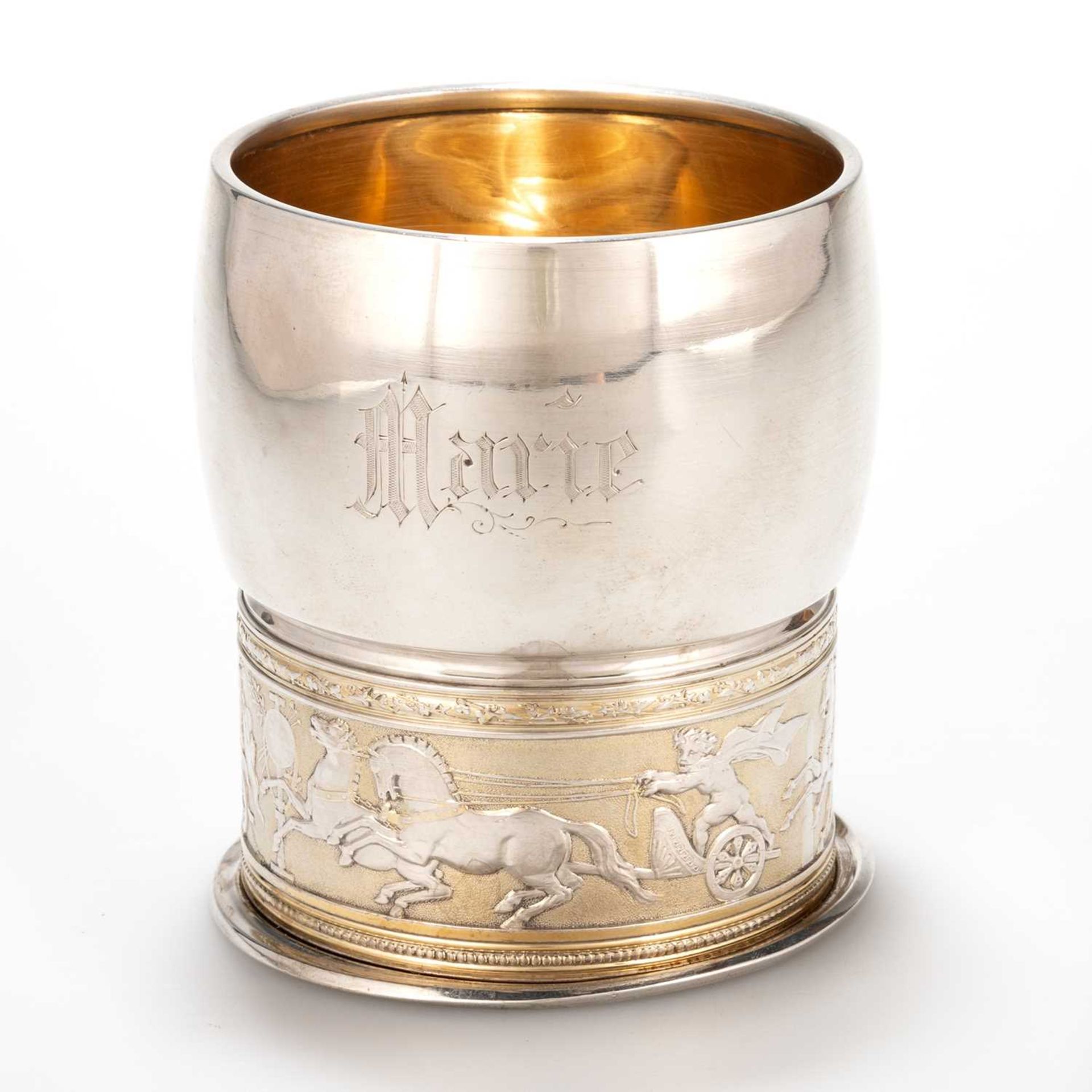 AN AMERICAN STERLING SILVER-GILT MUG - Image 3 of 4