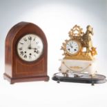 A 19TH CENTURY FRENCH GILT-METAL MOUNTED MANTEL CLOCK