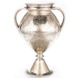 A LARGE VICTORIAN SILVER AND SILVER-GILT TROPHY CUP