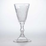 A DUTCH-ENGRAVED WINE GLASS OR GOBLET, CIRCA 1780